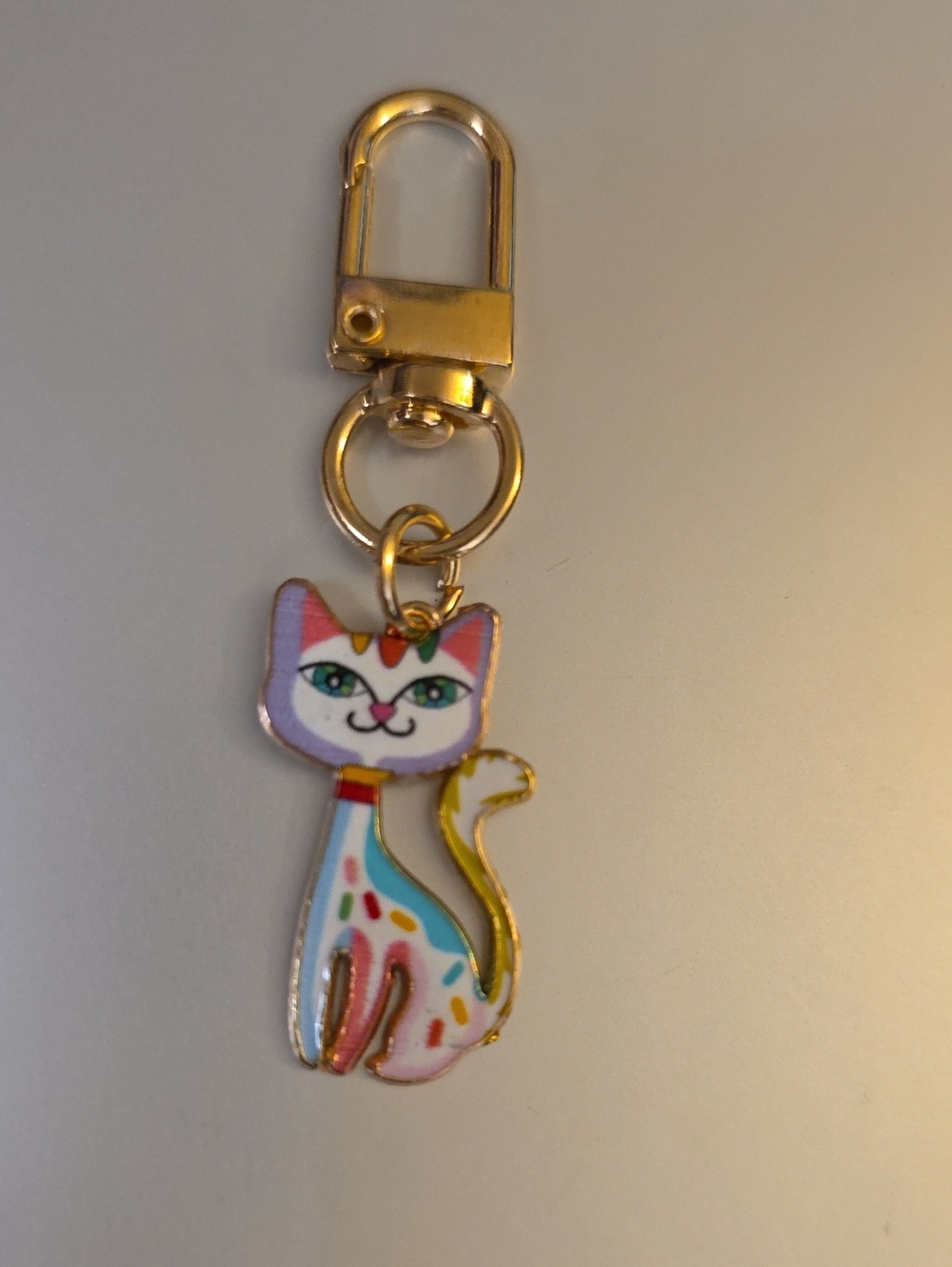 CAT  ZIPPER Pull purse charm Or Charm bracelet Lobster claw clip closure